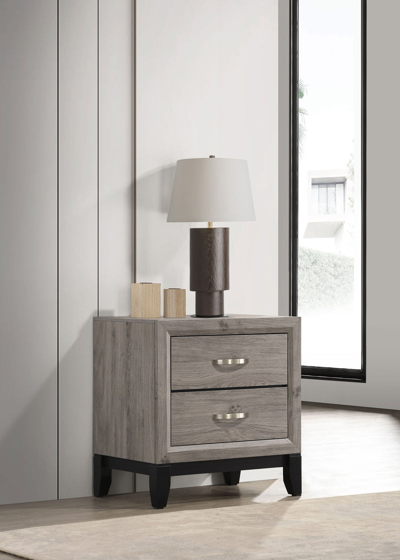 Mesita de noche Watson de 2 cajones (color taupe claro)