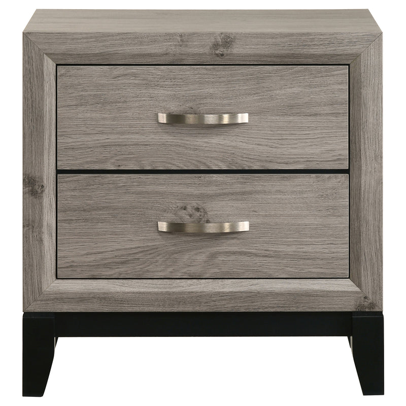 Mesita de noche Watson de 2 cajones (color taupe claro)