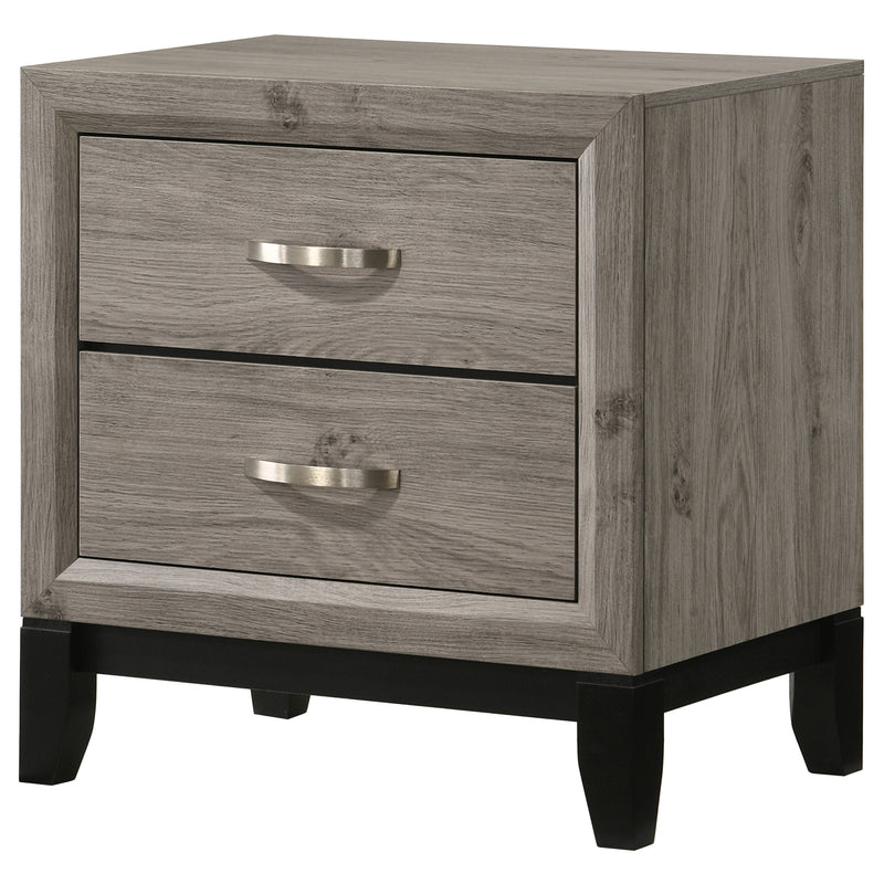 Mesita de noche Watson de 2 cajones (color taupe claro)