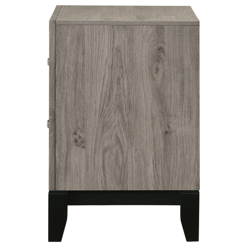 Mesita de noche Watson de 2 cajones (color taupe claro)
