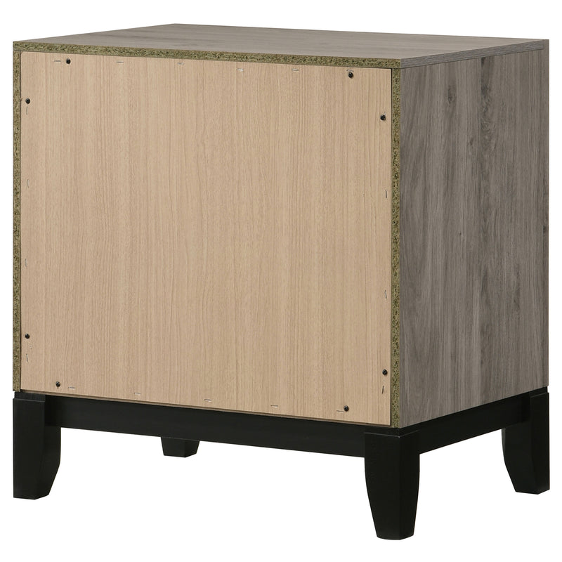 Mesita de noche Watson de 2 cajones (color taupe claro)