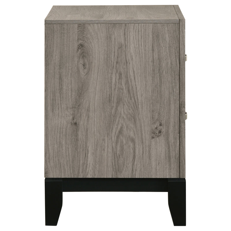 Mesita de noche Watson de 2 cajones (color taupe claro)