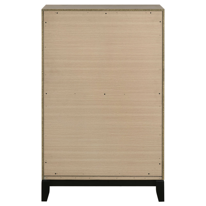 Cómoda de dormitorio Watson de 5 cajones, color gris topo claro