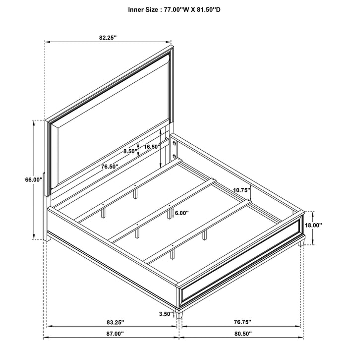 Pembroke 66-inch Panel Bed Washed Oak