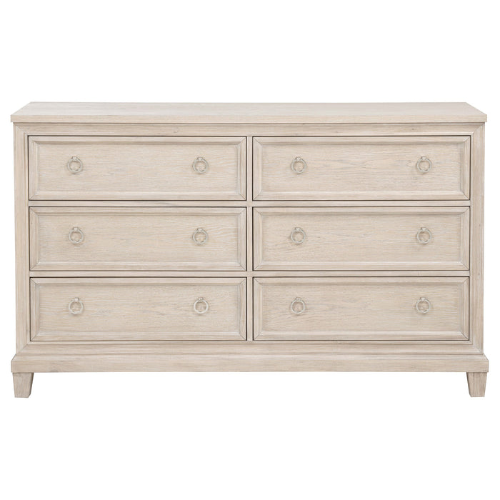 Pembroke 6-drawer Bedroom Dresser Cabinet Washed Oak