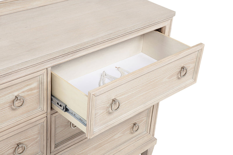 Cómoda de dormitorio Pembroke de 6 cajones Roble lavado