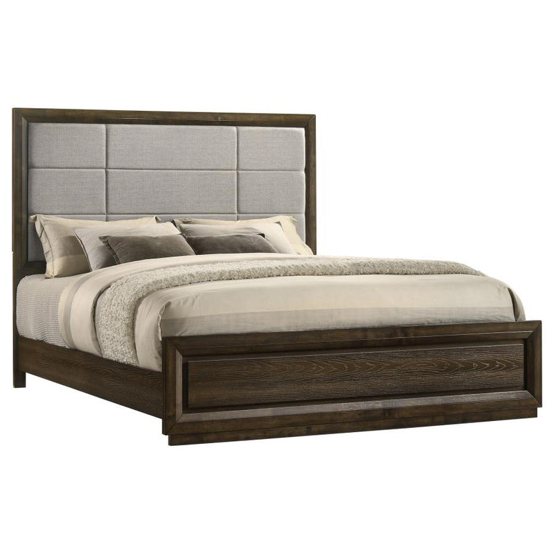 Atlas 63-inch Upholstered Panel Bed Grey and