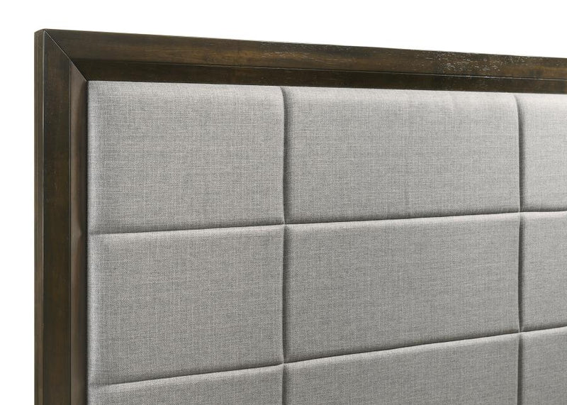 Atlas 63-inch Upholstered Panel Bed Grey and