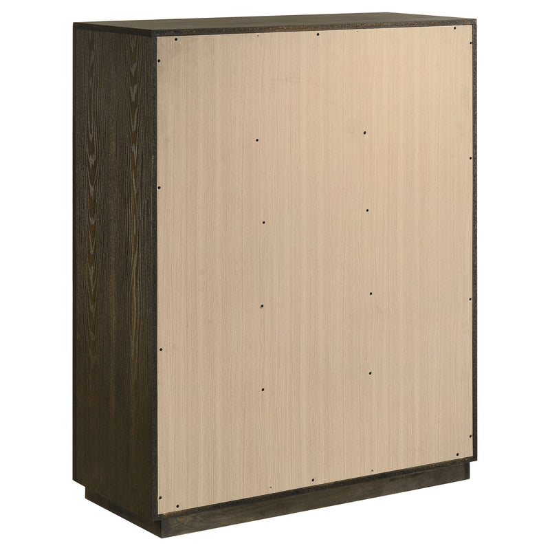 Cómoda de dormitorio Atlas de 5 cajones, roble oscuro