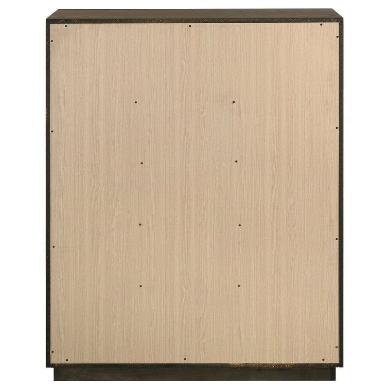 Cómoda de dormitorio Atlas de 5 cajones, roble oscuro