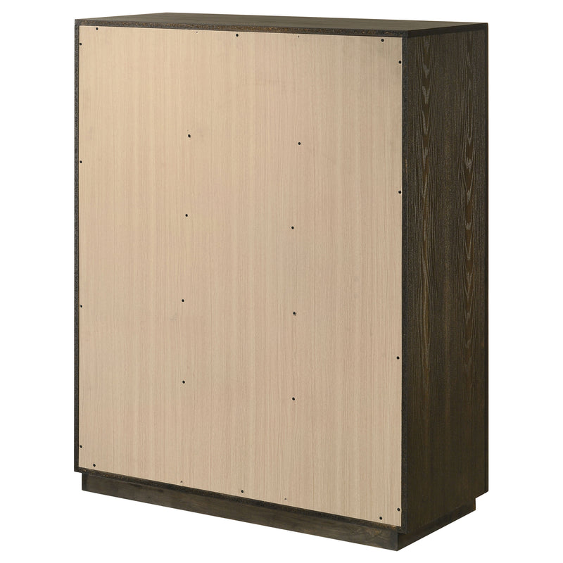 Cómoda de dormitorio Atlas de 5 cajones, roble oscuro