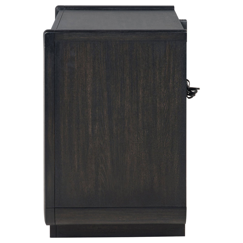 Leandro 2-drawer LED Nightstand with USB Burnished Black