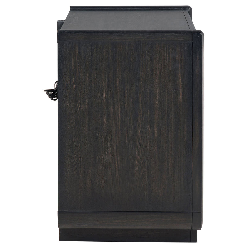 Leandro 2-drawer LED Nightstand with USB Burnished Black