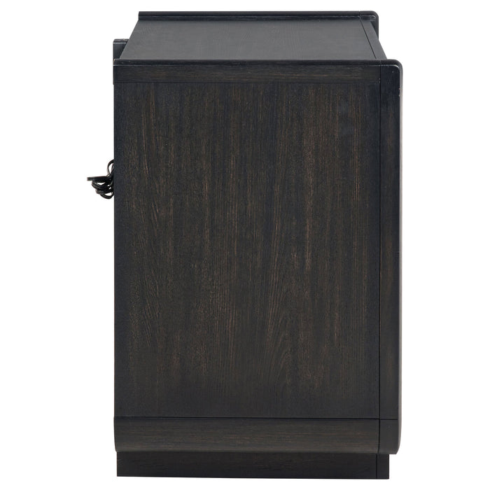 Leandro 2-drawer LED Nightstand with USB Burnished Black