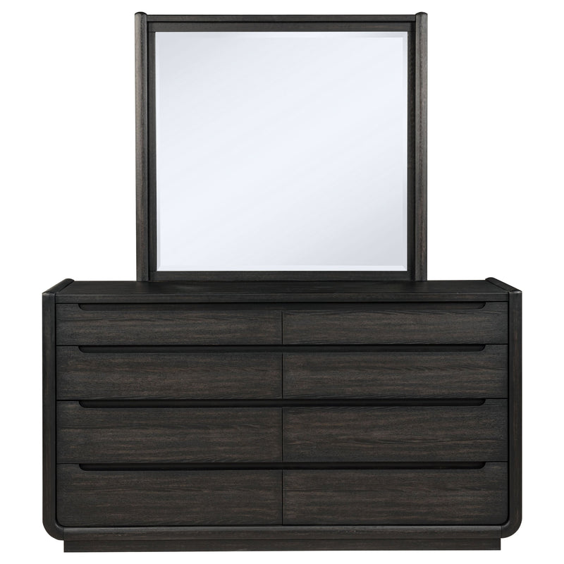 Leandro 8-drawer Bedroom Dresser with Mirror Burnished Black