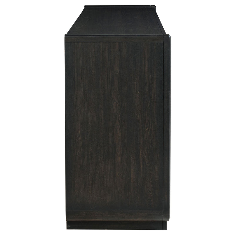 Cómoda de 8 cajones Leandro, negro pulido
