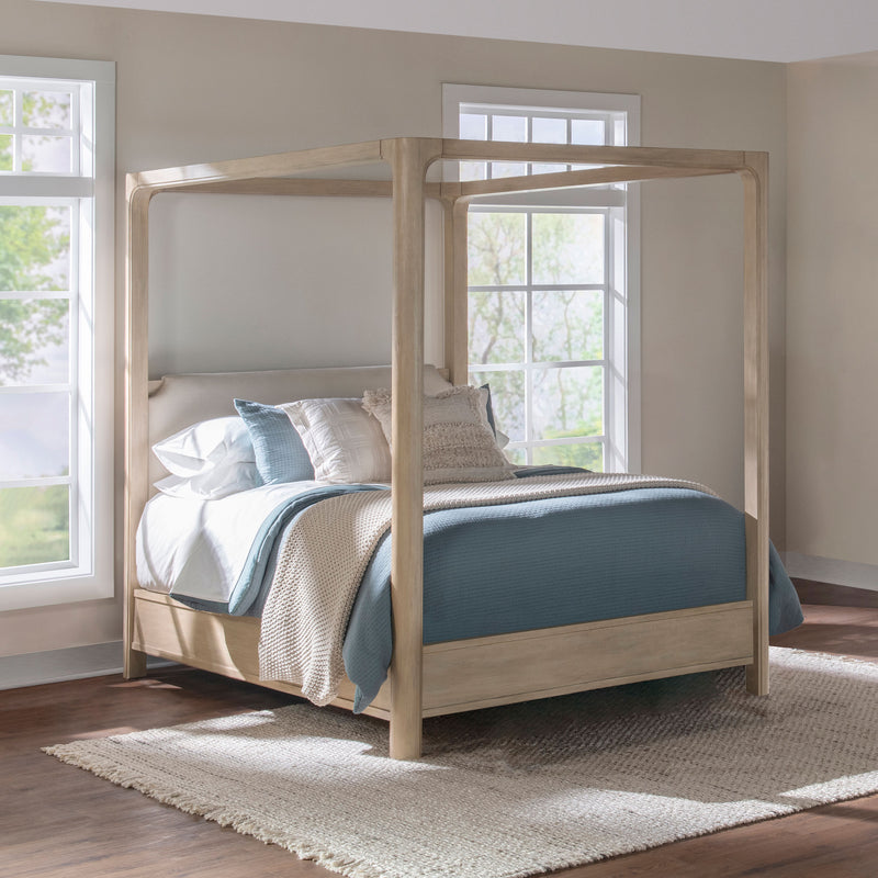 Cama con dosel Solano de 85 pulgadas en mango envejecido