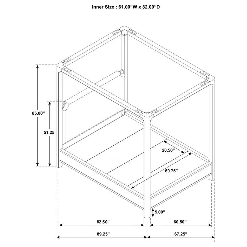 Solano 85-inch Canopy Bed Weathered Mango