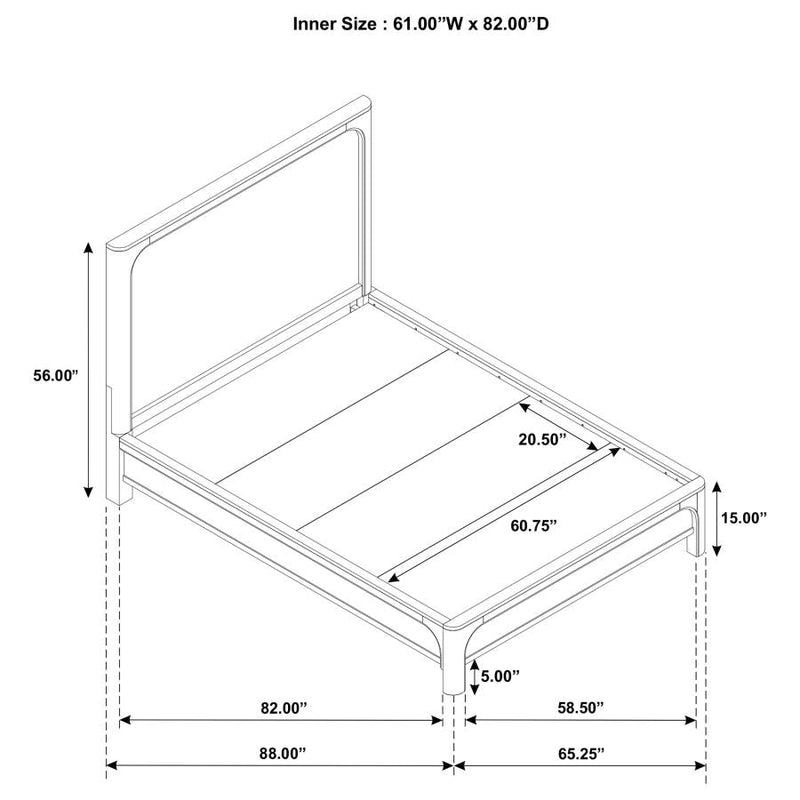 Solano 55-inch Panel Bed Weathered Mango