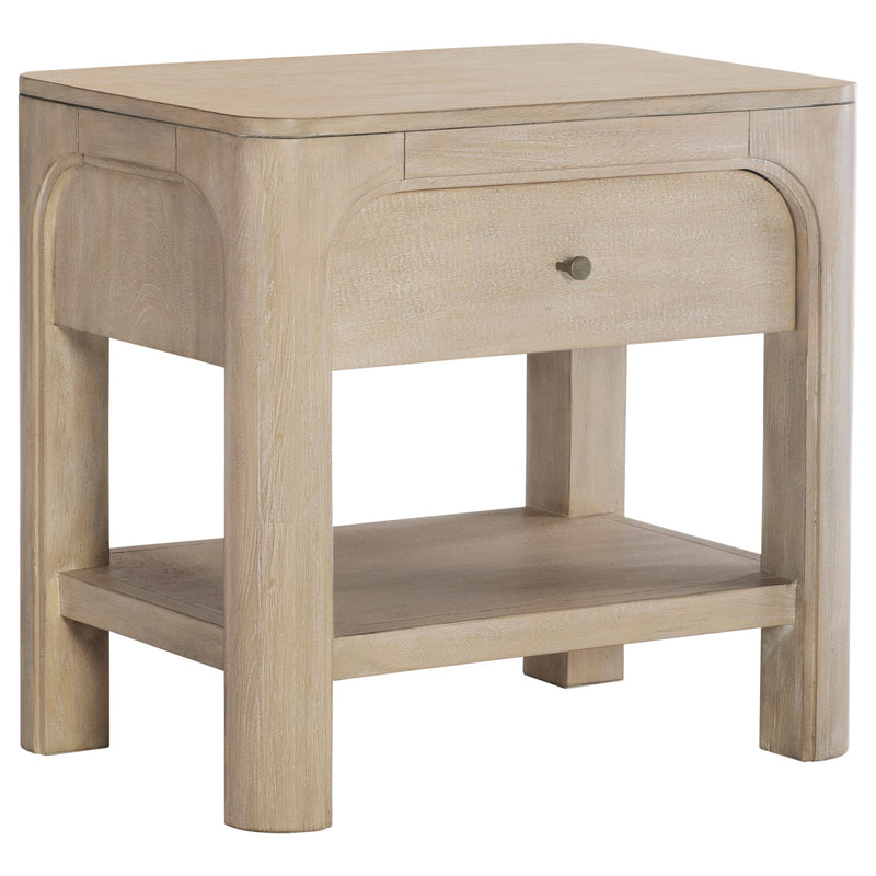 Solano - Mesita de noche/mesa auxiliar con 1 cajón - Madera de mango envejecida