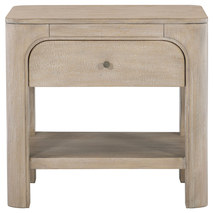 Solano 1-drawer Nightstand Bedside Table Weathered Mango