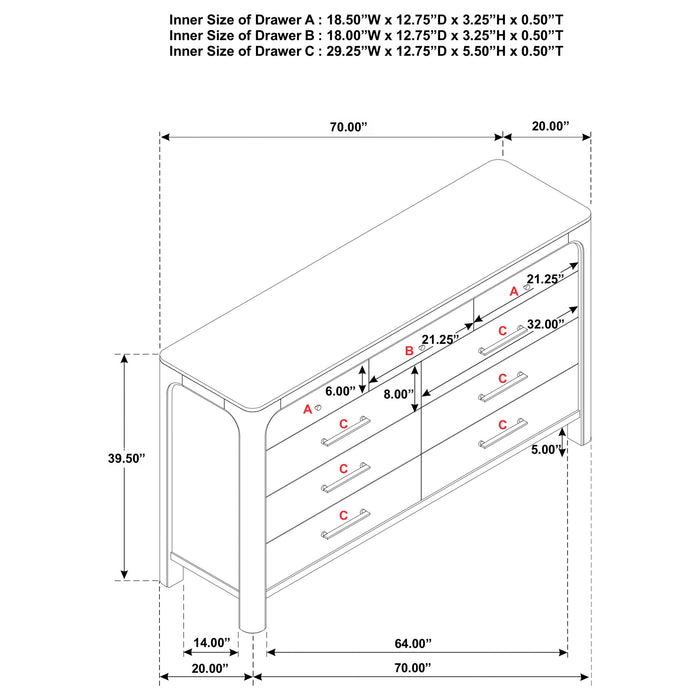 Solano 9-drawer Bedroom Dresser Cabinet Weathered Mango