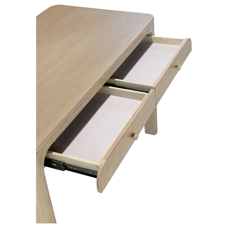 Tocador Solano con 2 cajones de mesa de maquillaje, acabado mango envejecido