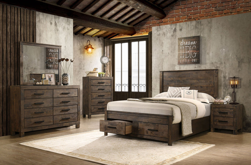 Juego de dormitorio Woodmont marrón dorado rústico