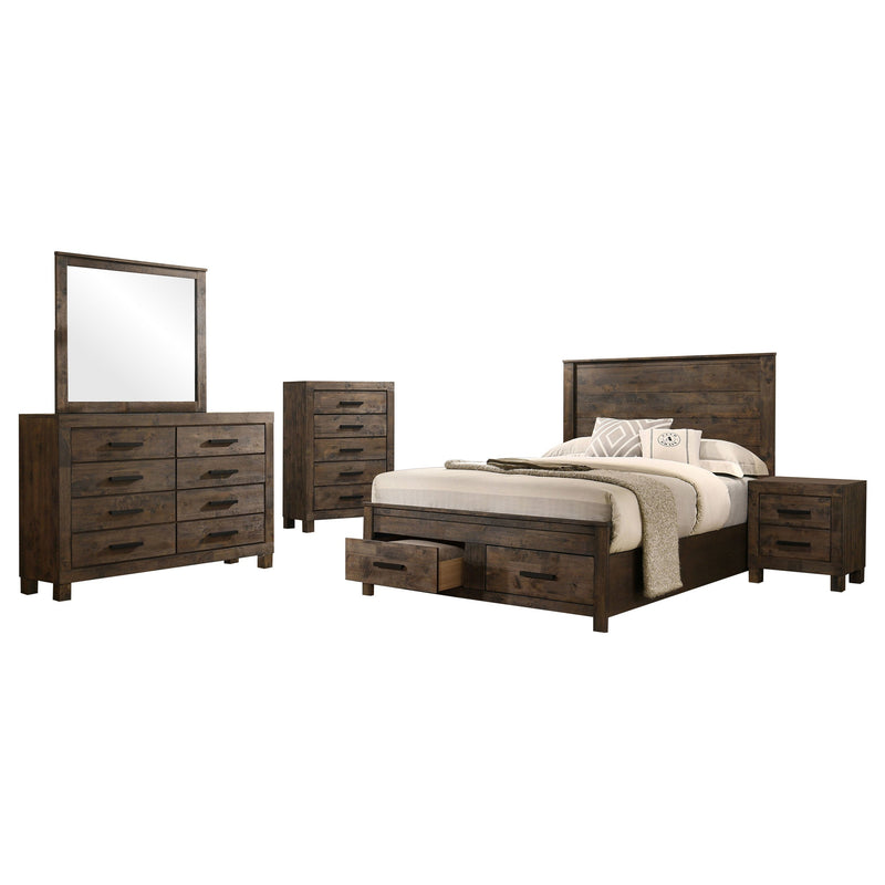 Juego de dormitorio Woodmont marrón dorado rústico