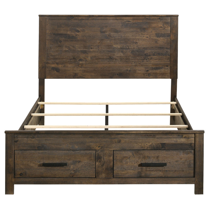 Woodmont   Platform Bedroom Set Rustic Golden Brown