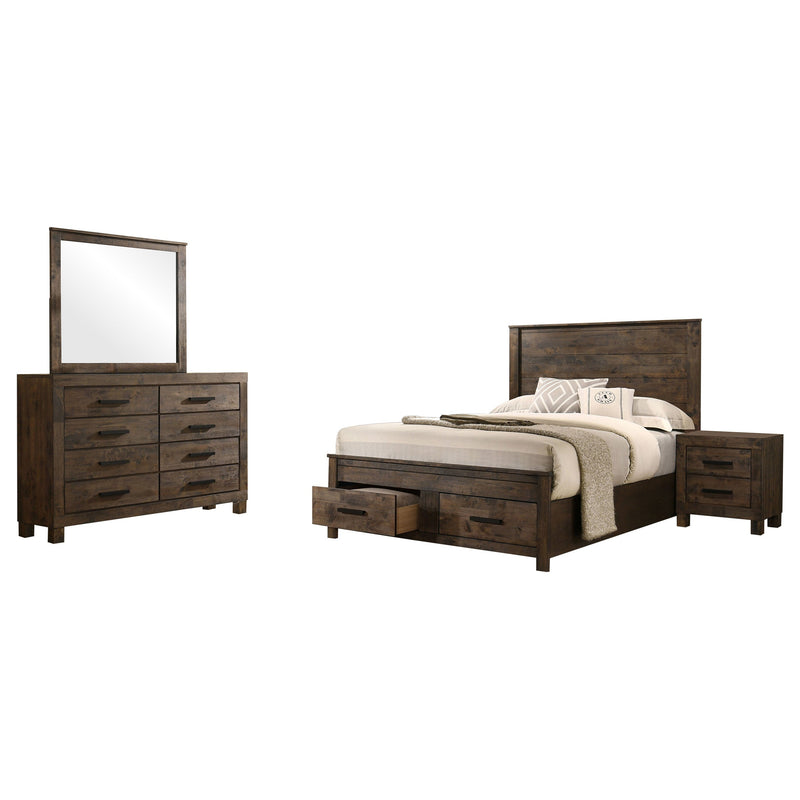 Juego de dormitorio Woodmont marrón dorado rústico
