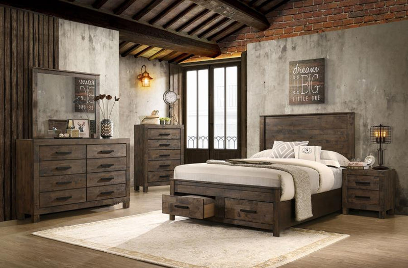 Juego de dormitorio Woodmont marrón dorado rústico