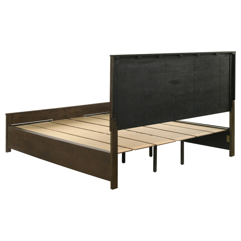 Woodmont Wood Storage Panel Bed Rustic Golden Brown