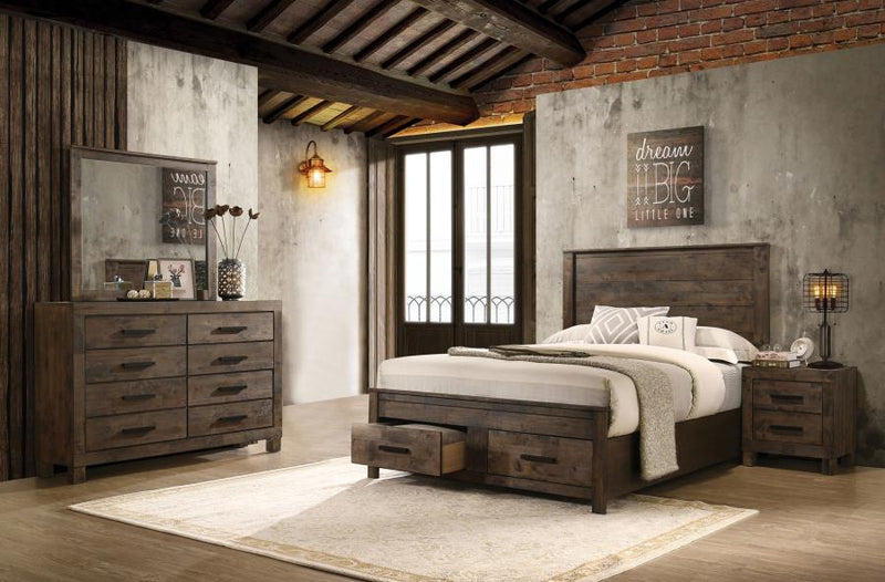 Juego de dormitorio Woodmont marrón dorado rústico