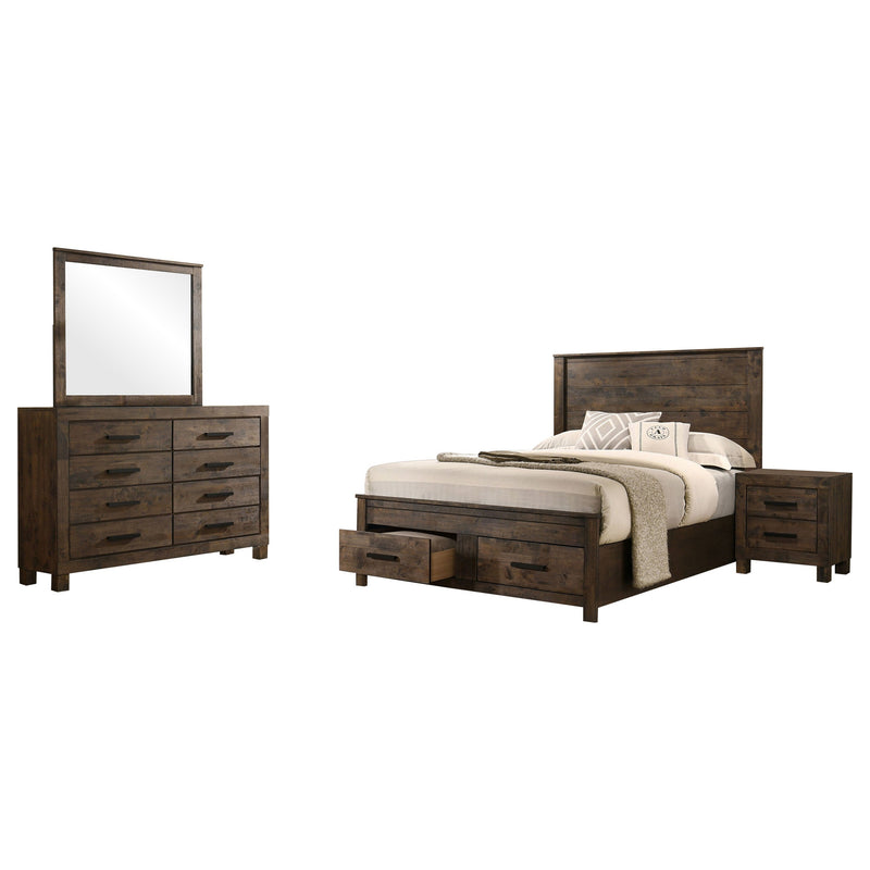 Juego de dormitorio Woodmont marrón dorado rústico
