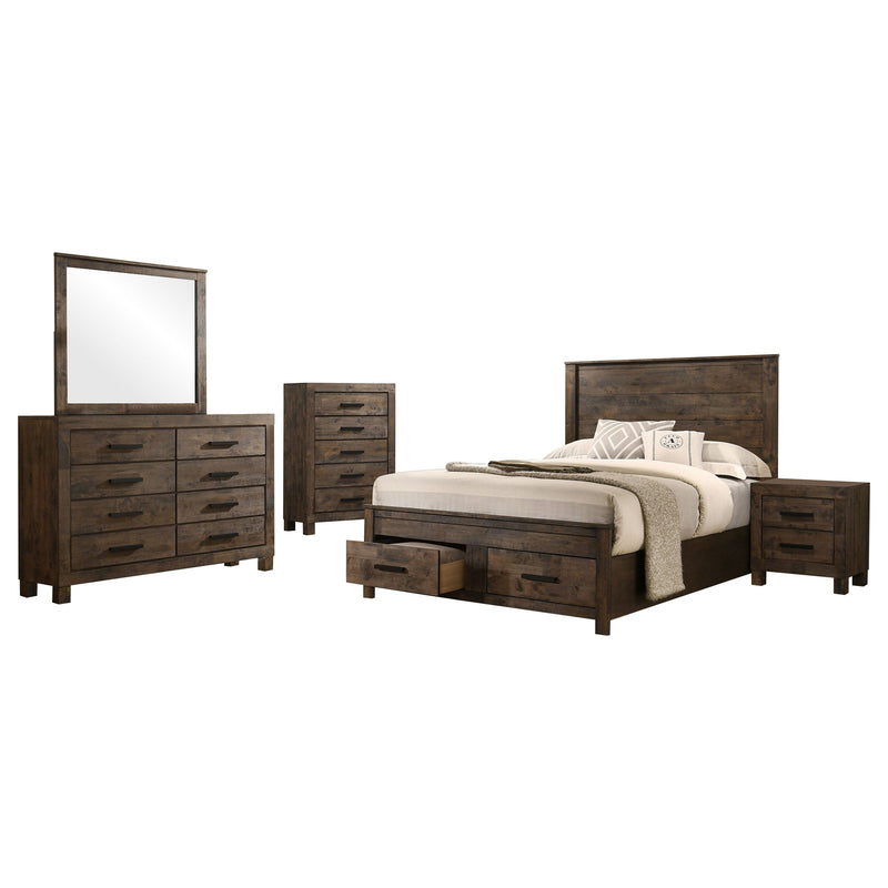 Juego de dormitorio Woodmont marrón dorado rústico