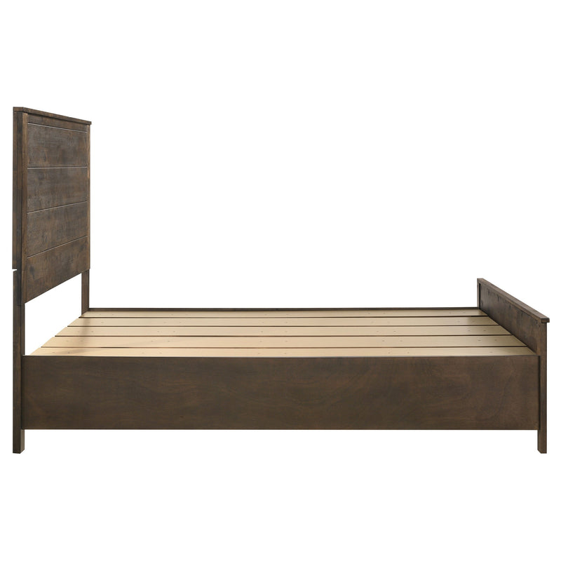 Woodmont Wood Storage Panel Bed Rustic Golden Brown