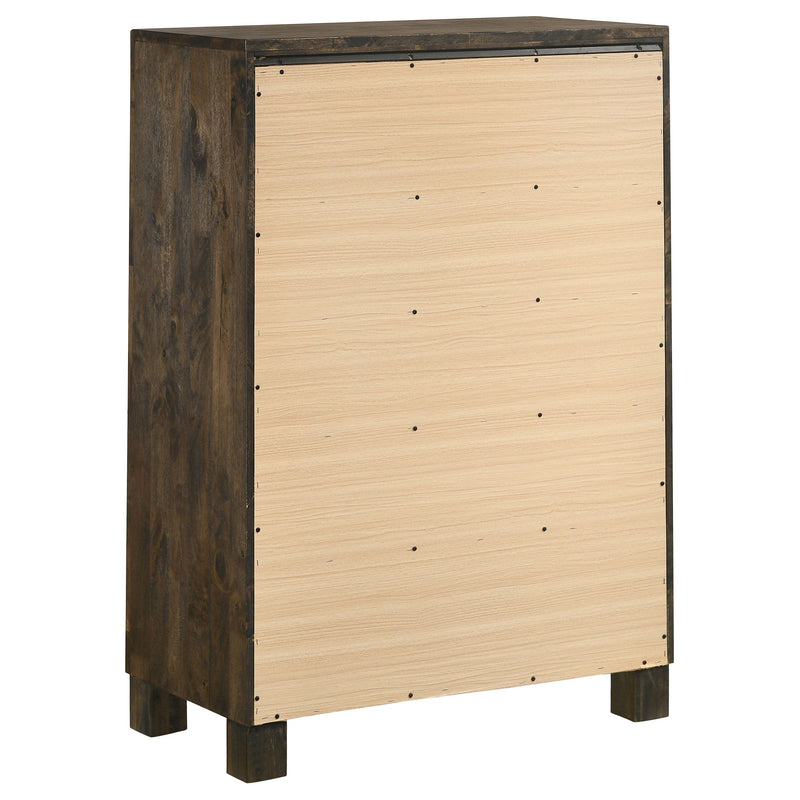 Cómoda de dormitorio de 5 cajones Woodmont, marrón dorado rústico