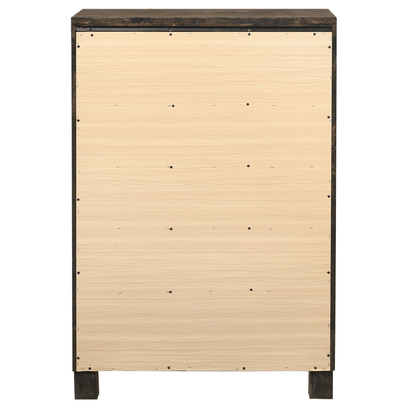 Cómoda de dormitorio de 5 cajones Woodmont, marrón dorado rústico