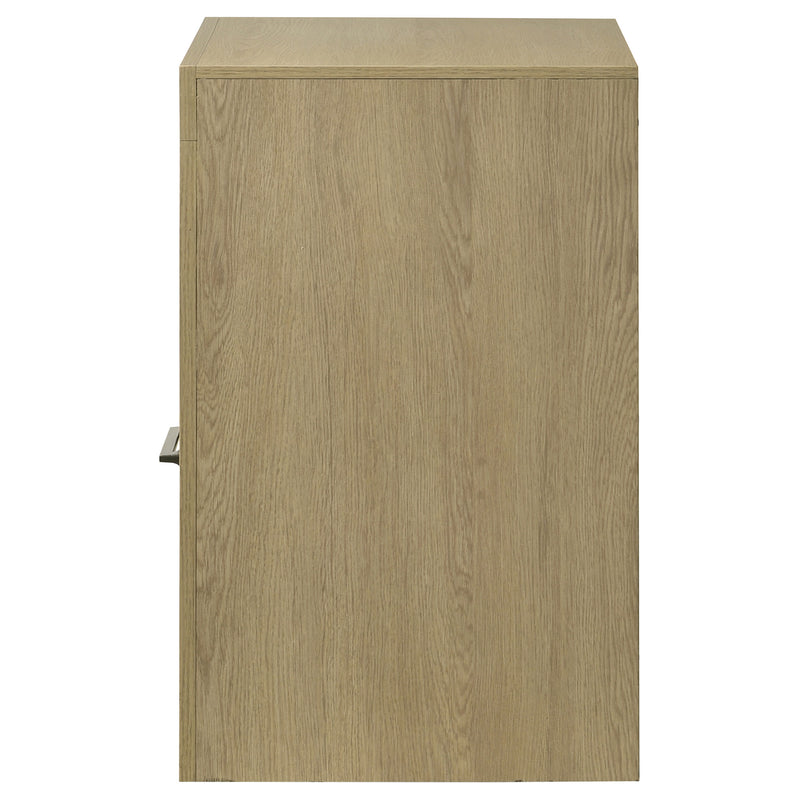 Mesa de noche Hendricks con 1 cajón y cubículo, roble claro