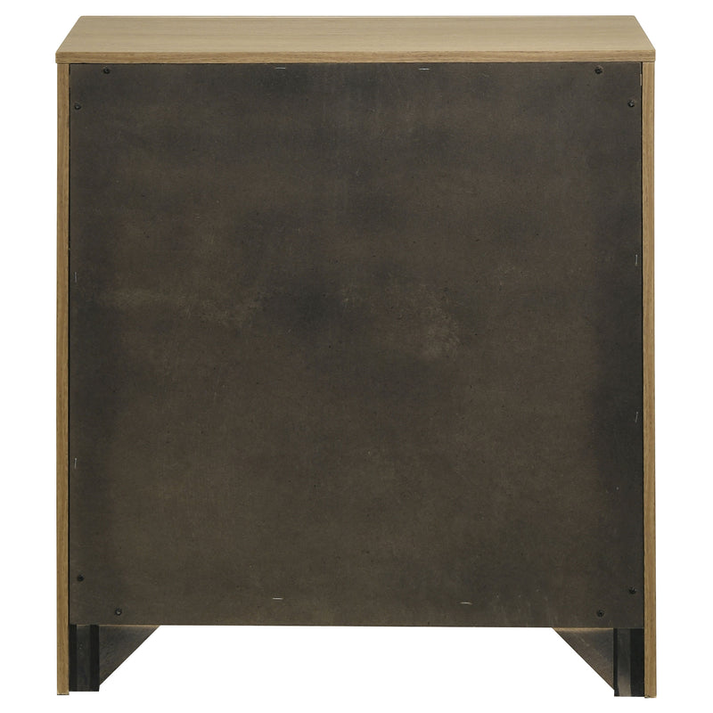 Mesa de noche Hendricks con 1 cajón y cubículo, roble claro
