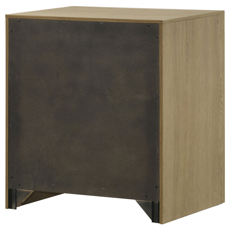 Mesa de noche Hendricks con 1 cajón y cubículo, roble claro