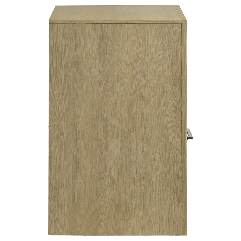 Mesa de noche Hendricks con 1 cajón y cubículo, roble claro