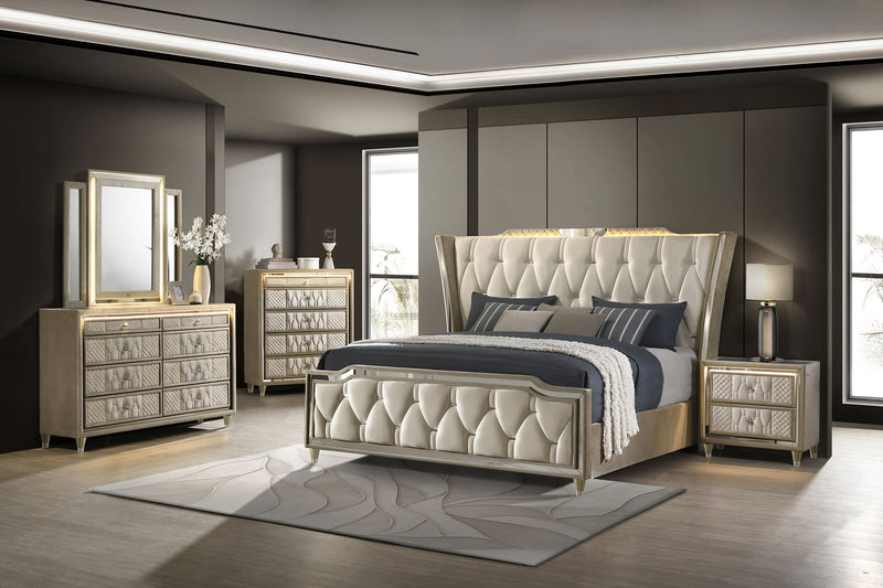 Lorient Bedroom Set Ivory and Camel