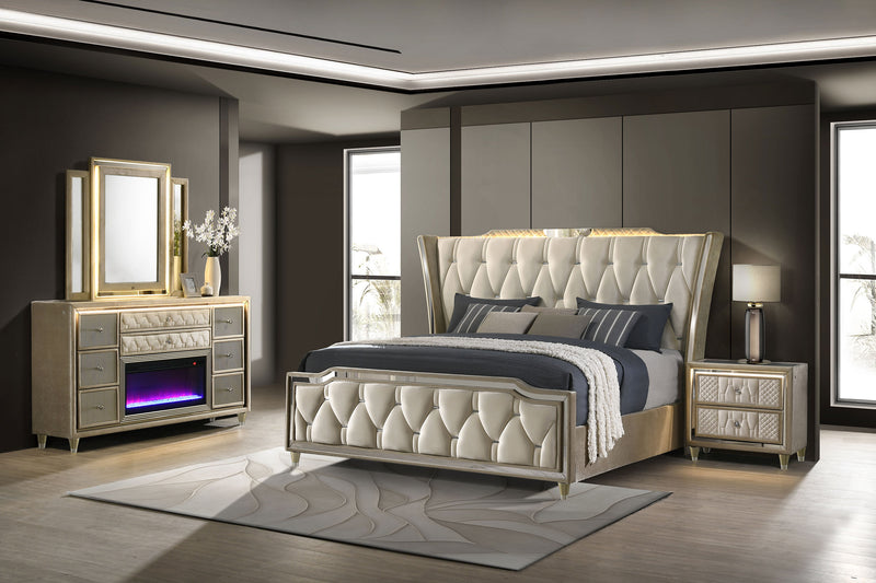 Lorient Bedroom Set Ivory and Camel