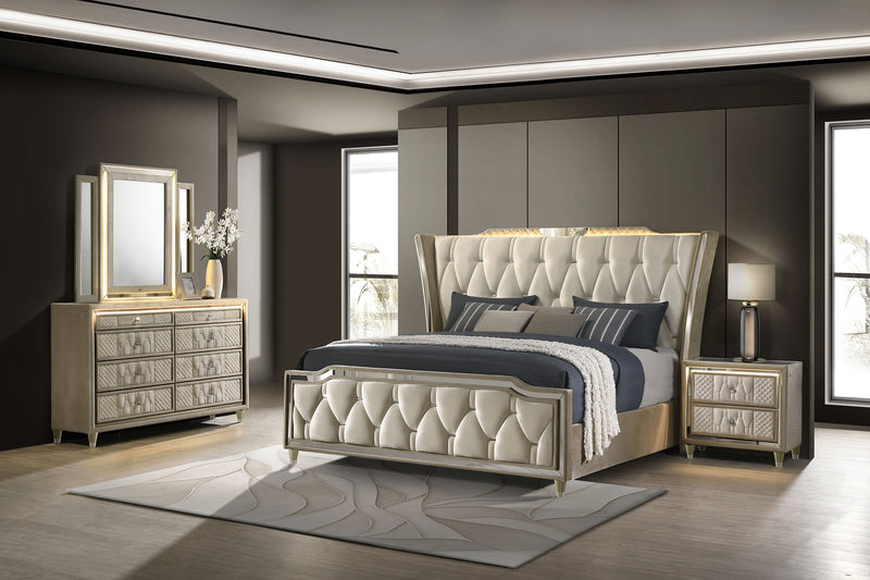 Lorient Bedroom Set Ivory and Camel