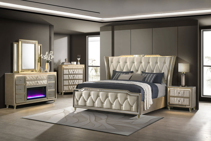 Lorient Bedroom Set Ivory and Camel