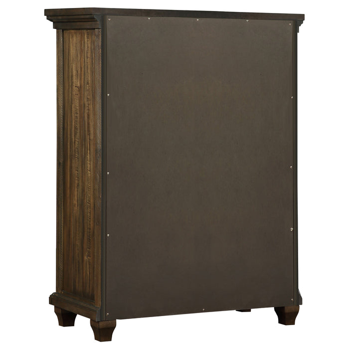 Bennington Rectangular 5-drawer Chest Acacia Brown