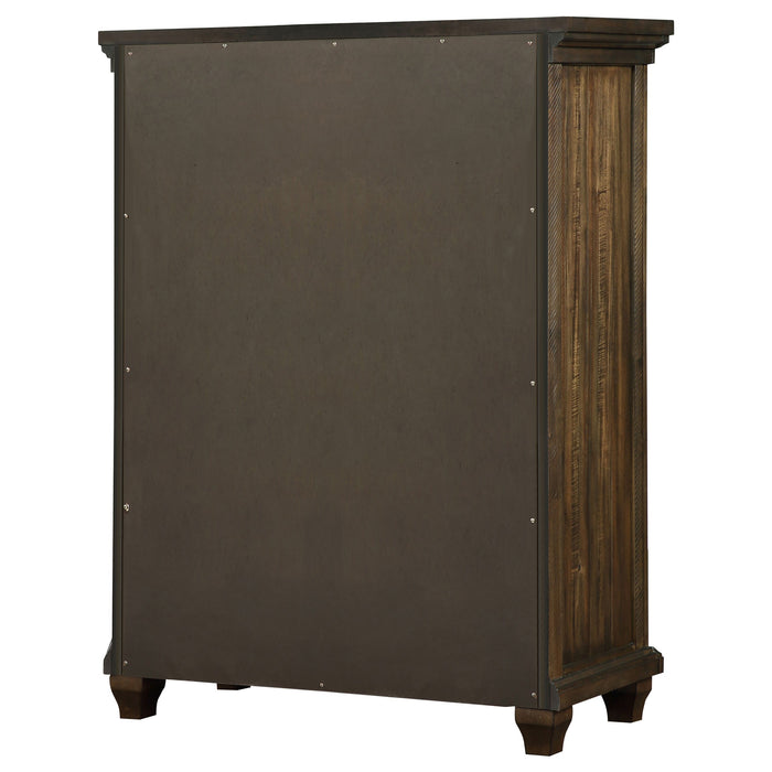 Bennington Rectangular 5-drawer Chest Acacia Brown