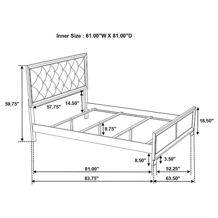 Salford  Panel Bed Metallic Sterling and Charcoal Grey